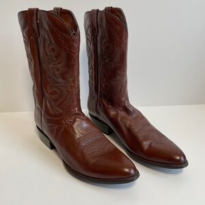 Dan Post Mens Classic Western Cowboy Boots Leather Brown Size 18 Style 2111